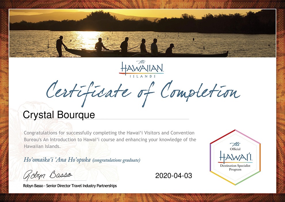 Hawaii Certification