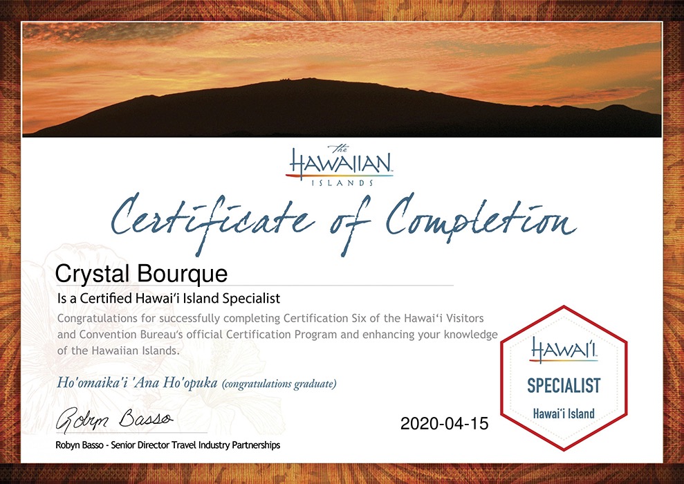 Hawaii Specialist Certification