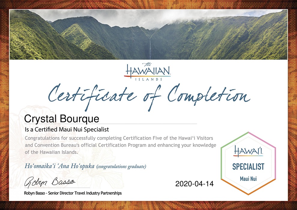Maui Nui Specialist Certification