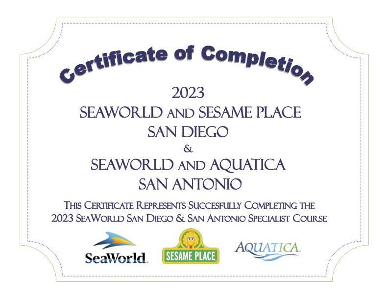 Sea World San Diego &amp; San Antonio Specialist Course